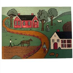 Amish Farm Wooden Plaque